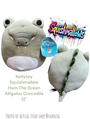 Squishmallow Ham The Green Alligator Crocodile 12" Kids Stuffed Collectible
